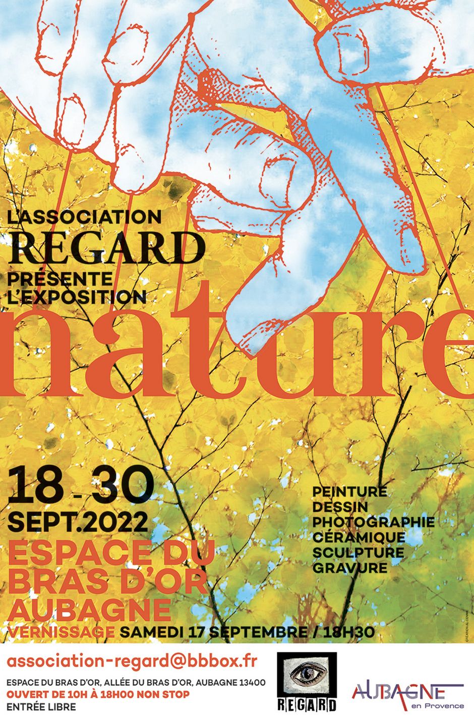 Affiche de l'exposition Nature qui se tiendra au Bras d'Or du 18 au 30 septembre 2022 - Agrandir l'image, .JPG 795 Ko (fenêtre modale)