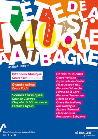 Affiche de la Fête de la musique 2022 à Aubagne - Agrandir l'image, .JPG 231 Ko (fenêtre modale)
